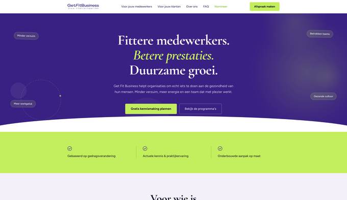 Website van Get Fit Business