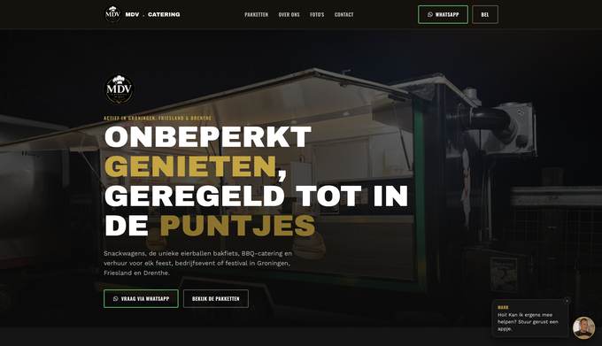 Website van MDV Catering