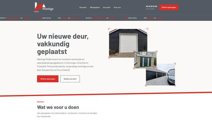 Website van Waninge Roden